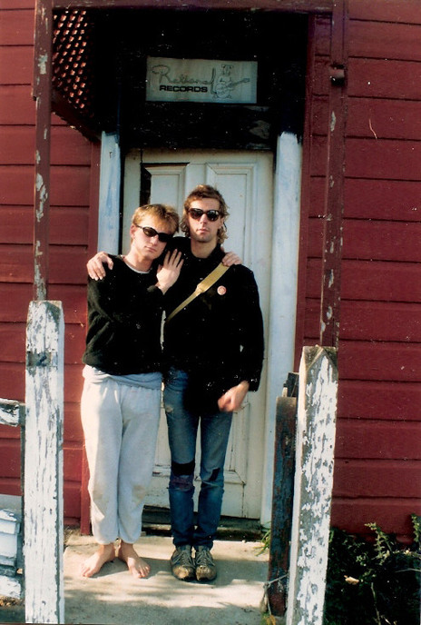 Admin thumb cam olsen and bruce mahalski   outside the rational office 1987